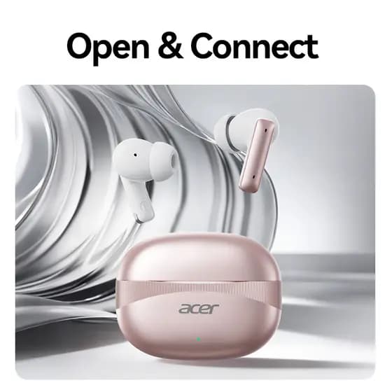 Acer OHR750 Fones De Ouvido Sem Fio Com Microfone Tipo-C Earpods ENC Redução De Ruído TWS Bluetooth5.4 20h Reprodução To