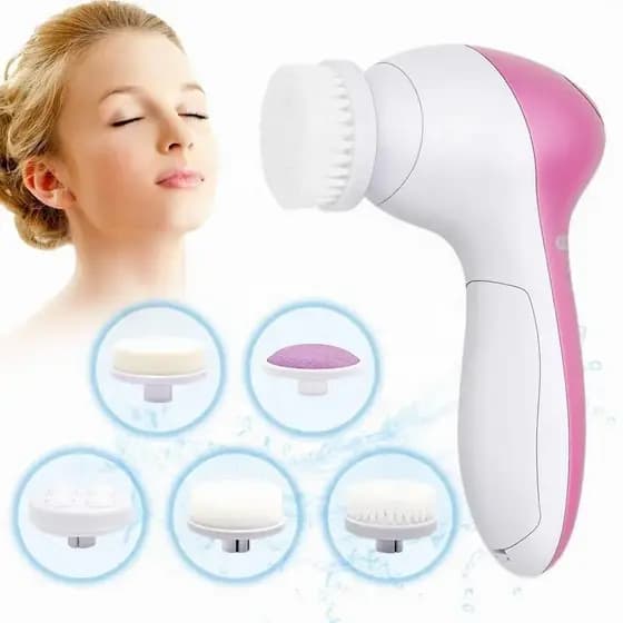Limpador Facial Elétrico 5 em 1 Escova de Limpeza Facial, Máquina de Lavar Rosto, Massageador Facial Spa, Cuidados com