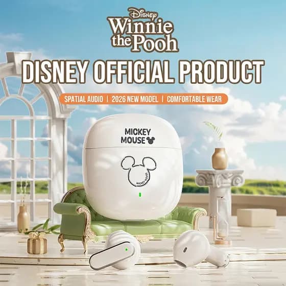 Fone de Ouvido Disney Q3 Mickey Mouse TWS Fones de Ouvido Bluetooth Mini Som Surround Cancelador de Ruído Fones de