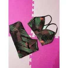 Conjunto short cintura alta e top academia conjunto fitness suplex