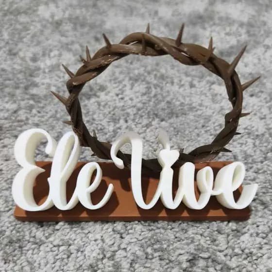 Placa Ele Vive com coroa de espinhos