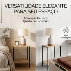 Kit 2 Mesa Lateral Para Organização e Decoração Quarto Sala Escritório Estilo Industrial