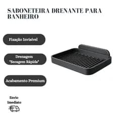 Saboneteira Reforçado com ótimo acabamento e Drenagem para Banheiro Autocolante Colante Fácil Instalação