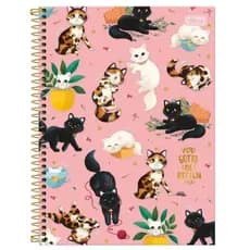Caderno de 1 Matéria Universitário Purrfect Cats | Caderno de Gatinho | Caderno fofo