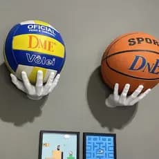 Suporte de Bolas Mão Realista Parede Bola de Futebol Volei Basquete Futebol Americano Decoração