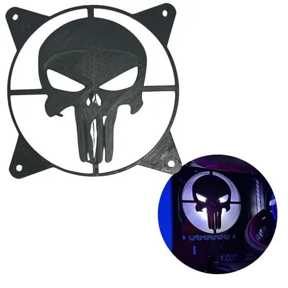 Grade personalizada para cooler Justiceiro Grade Fan Fan Gride PC Gamer Acessórios