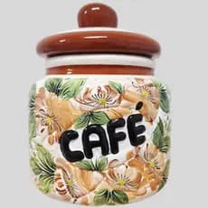 Pote de Café Grande Com Tampa em Ceramica 2kg Para Armazenar Organizar e Decorar Sua Cozinha