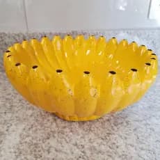 Fruteira de Cerâmica Banana Grande Amarela Para Cozinha Centro De Mesa Decorar Servir
