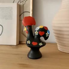 Galo Português Em Cerâmica Para Decoração Acabamento Fino