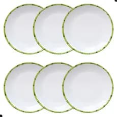 Conjunto 6 Pratos Raso Bambu Scalla Cerâmica Primeira Linha