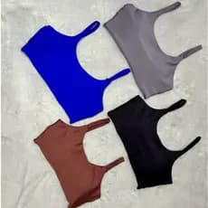 Kit 2 Top Feminino Academia Suplex Premium Costa Nua Fitness Esportivo, Treino, Corrida, Caminhada, Yoga, Bojo Removível