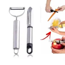 Kit Descascador de Alimentos Aço Inox Prático Com 2 Peças - ART HOUSE