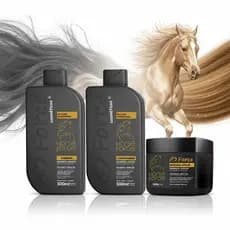 Kit Hidratação Nutrição Capilar Horse Force 3 Itens – Shampoo + Condicionador + Máscara Pós Química