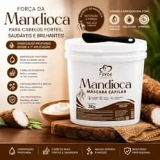 Máscara Capilar Profissional Hidratação de Mandioca Force Cosméticos Balde 3Kg