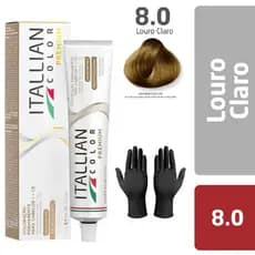 Coloração Itallian Color 8.0 Loiro Claro 60g | Tom intenso e Natural