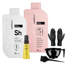 Progressiva Profissional Semi Definitiva 2L + Reparador Argan Oil 60ml - Force Cosméticos