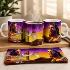 Caneca Cristã – Jesus em Arte 3D Encantadora