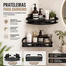 Suporte Banheiro Antiferrugem Adesivo Sem Furo Organizador Multiuso Na Parede