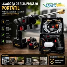 Lavadora de Alta Pressão Kit Completo com Maleta e Bateria Recarregável