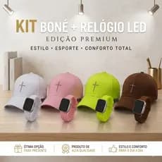 Kit Boné Masculino Estiloso + Relógio LED Digital Esportivo