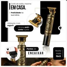 Máquina de Acabamento Dragão Profissional Sem Fio Aparador de Barba e Cabelo