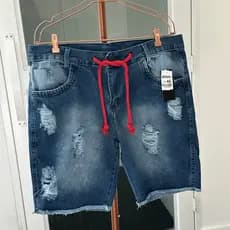 Bermuda Jeans Masculina Modelo Jogador c/ Cordão Casual