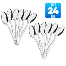 Kit 24 Colherinha Colheres Café Chá Açúcar Aço Inox Restaurante Cafeteria Padaria