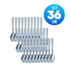 Kit 36 Colheres Colherinha Café Chá Inox Restaurante Cafeteria Padaria Fácil de Limpar