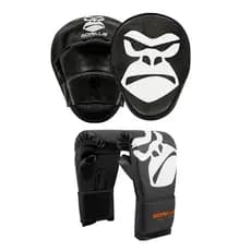 Kit Treino Impacto  Boxe Muay Thai Gorilla Manopla De Foco + Luva Bate Saco Pro Adulto Unissex