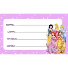 20 ETIQUETAS ESCOLAR PRINCESAS 2026 KIT COM 20 ADESIVOS ESCOLAR DO PRINCESAS 8X5