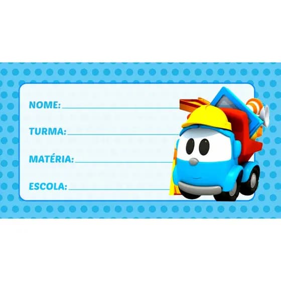 20 ETIQUETAS ESCOLAR LEO O CAMINHÃO 2026 - KIT COM 20 ADESIVOS ESCOLAR DO  LEO O CAMINHÃO