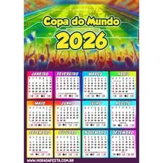 Kit de Calendários de 14x20cm personalização pronta copa do mundo 2026