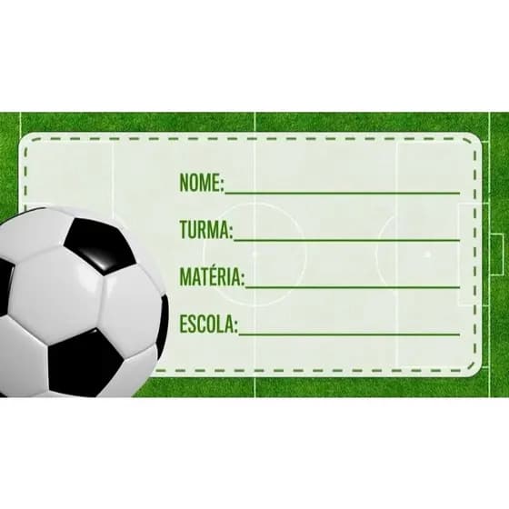 20 ETIQUETAS ESCOLAR FUTEBOL 2026 KIT COM 20 ADESIVOS ESCOLAR DO FUTEBOL 8X5