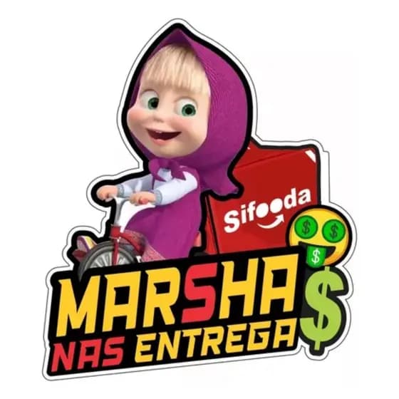 Adesivo Masha nas entregas 2 unidades