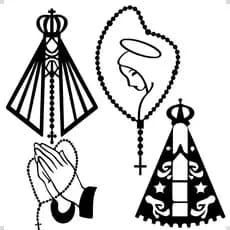 Kit 4 Adesivos Preto Nossa Senhora Religioso Católico Igreja Carro