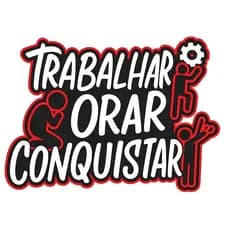 Adesivo trabalhar orar e conquistar 19x14 cm para carro moto e caminhão