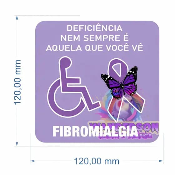 Adesivo Símbolo Fibromialgia Identificação Carro