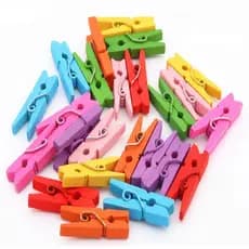 30 Mini Prendedor Colorido 2.5cm Pregador de Madeira