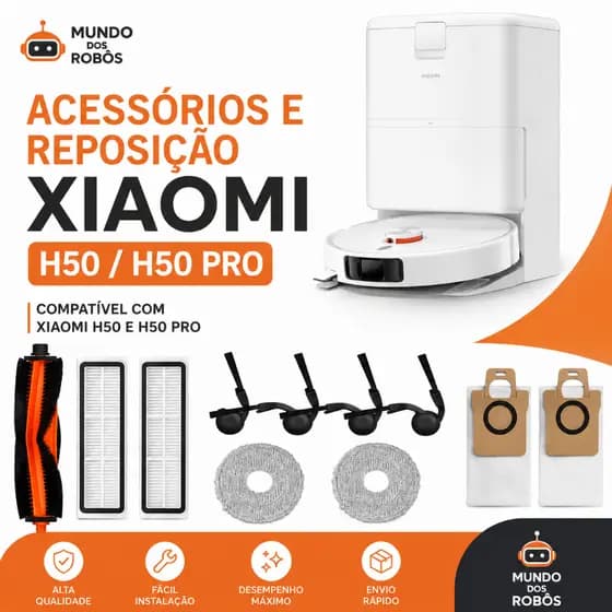Acessórios Reposição Robô Aspirador Xiaomi Robot H50/H50 PRO Escova Filtro Mop Compatível premium