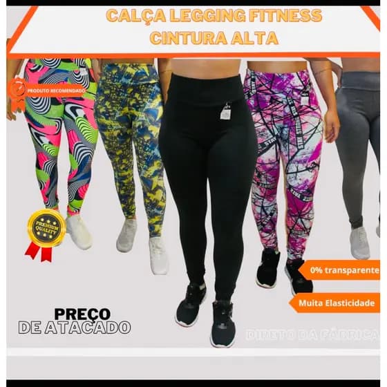 Calca Legging Feminina Fitness Suplex Cintura Alta Grossa Leg calça de malhar