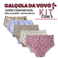 CALÇOLAS KIT COM 5 Calçola Senhora 100% Algodão antialérgica direto da fabrica boas e baratas