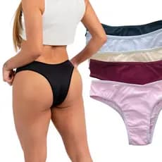 Kit 5 Calcinhas de Algodão Modelo Tanga Conforto ric