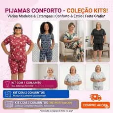 Kit 3 Conjunto para Senhora Manga Feminino