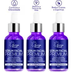Kit 3X Sérum 12% Niacinamida + 2 % Zinco - Diminui cravos e espinhas