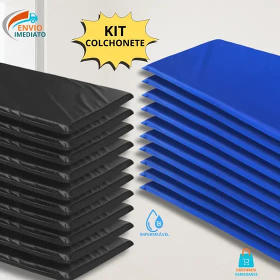 Kit 10 Colchonete Impermeável Premium 90x40x3 D23 Academia Atividades Físicas Escola Premium