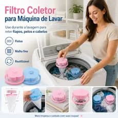 Filtro Coletor de Fiapos, Pelos e Cabelos Máquina de Lavar