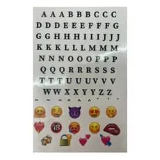 Tatuagem Temporária Letras A A Z Coração Boca Emoticon