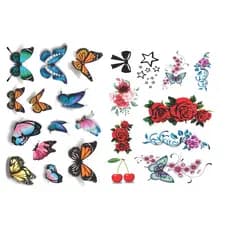 KIT COM 2 CARTELAS TATUAGEM TATOO FAKE TEMPORÁRIA INTIMA DEPILAÇÃO CARNAVAL 10x15cm