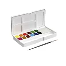 Aquarela Pastilha Matiz - Conjunto C/12 Cores, pincel e godê - Artools