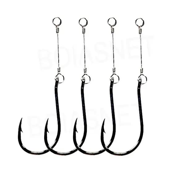 Anzol Chinu Black Encastoado Reforçado - 100 peças, Pesca, Pacu Traira, Piranha, Piaparas, Tamba